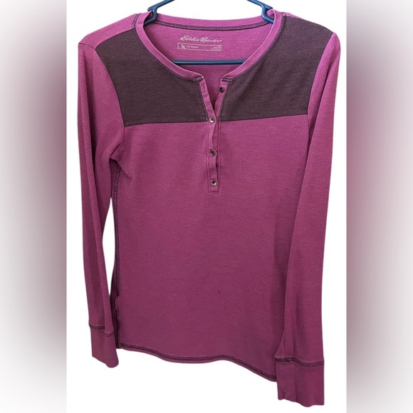 Eddie Bauer Purple Long Sleeve Henley Small - Picture 1 of 6